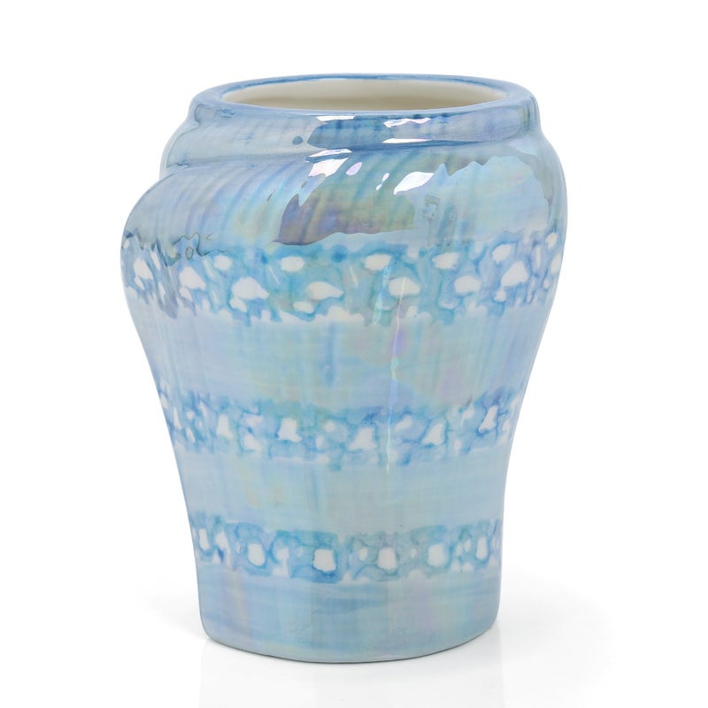 FORLONG Ocean Conch Sea Shell Ceramic Bathroom Accessories Set of 4,1 Gargle Cups 1 Toothbrush Holders 1 Soap Dishes 1 Soap Dispenser (Blue) - Image 4